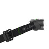 Led Lenser MH10 Headlamp side view with a close up of the black strap