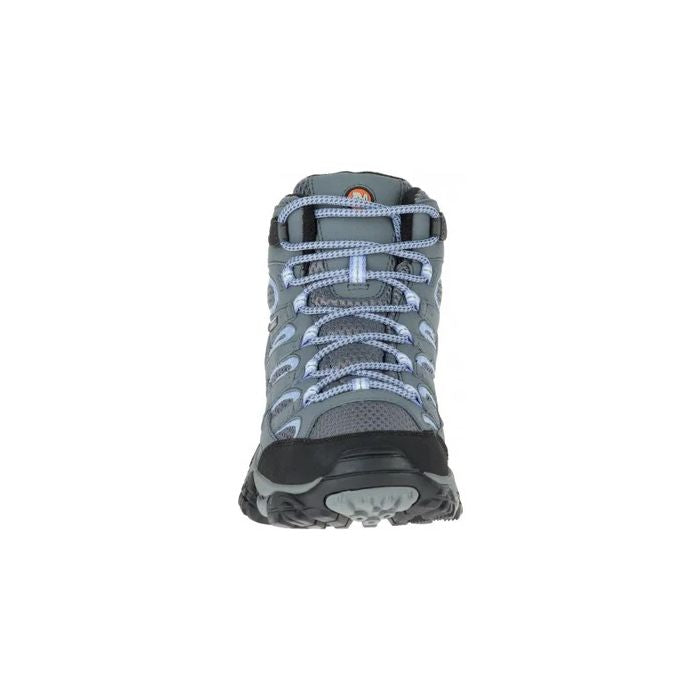 Front view of Merrell MOAB 2 Women's Mid Gore-Tex Hiking Boot in Grey Periwinkle