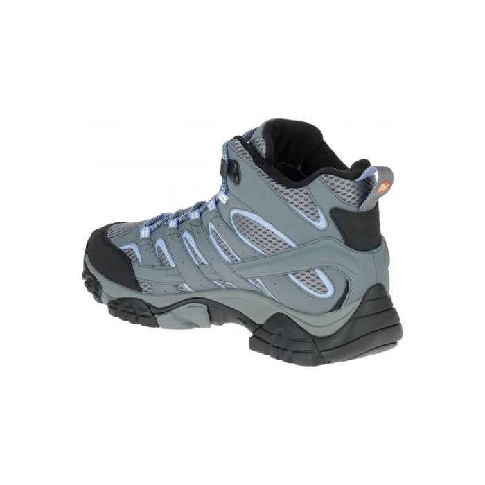 Side view of Merrell MOAB 2 Women's Mid Gore-Tex Hiking Boot in Grey Periwinkle
