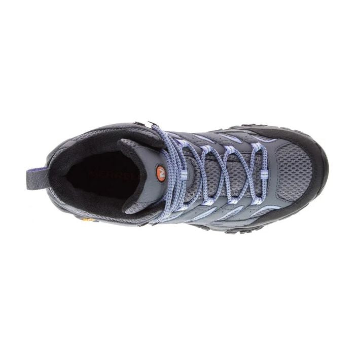 Top down view of Merrell MOAB 2 Women's Mid Gore-Tex Hiking Boot in Grey Periwinkle