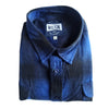 Milton Men's Full Button Flannelette Shirt in Blue/Black