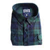 Milton Men's Half Button Flannelette Shirt in Navy/Green