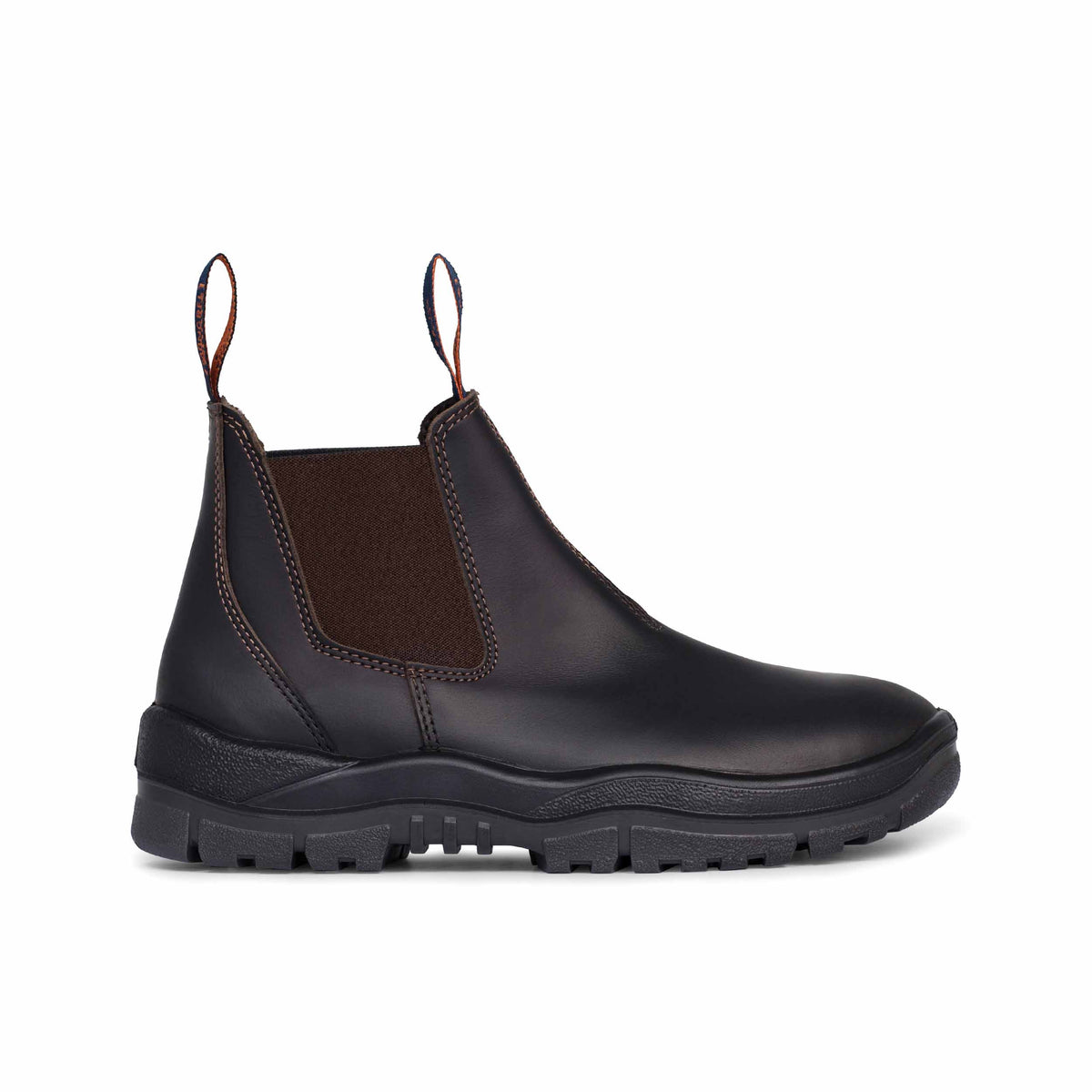 Side view of Mongrel 916030 Elastic Side Work Boot in Claret Brown.