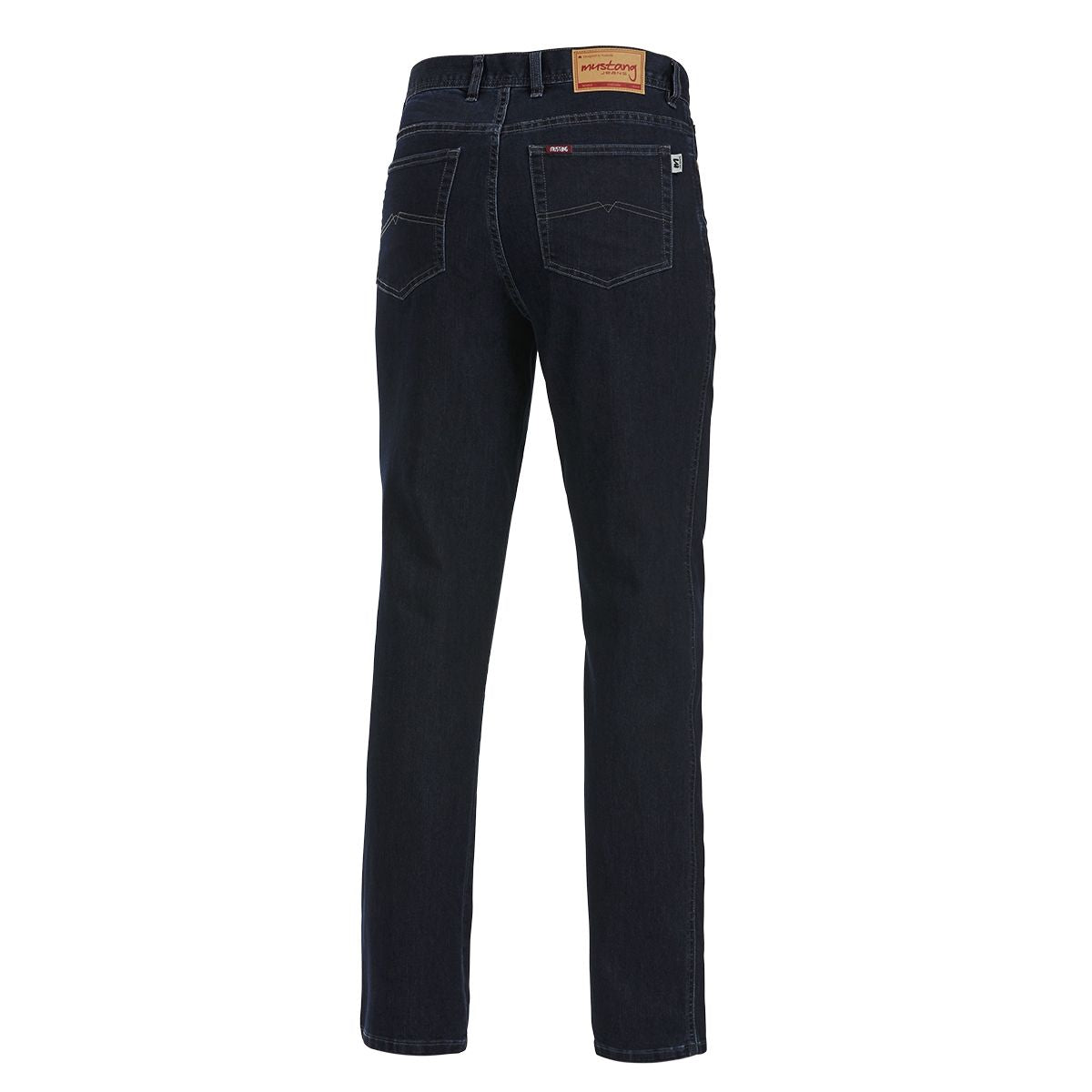 Back view of Mustang Stretch Jeans in Blue/Black