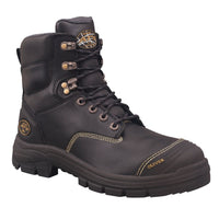 Front angle view of Oliver Men's AT 55-345Z Zip Sided Safety Boot in Black