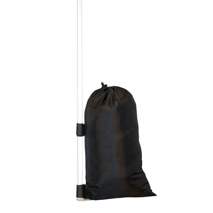 Oztrail Gazebo Sand Bag Kit attached to leg
