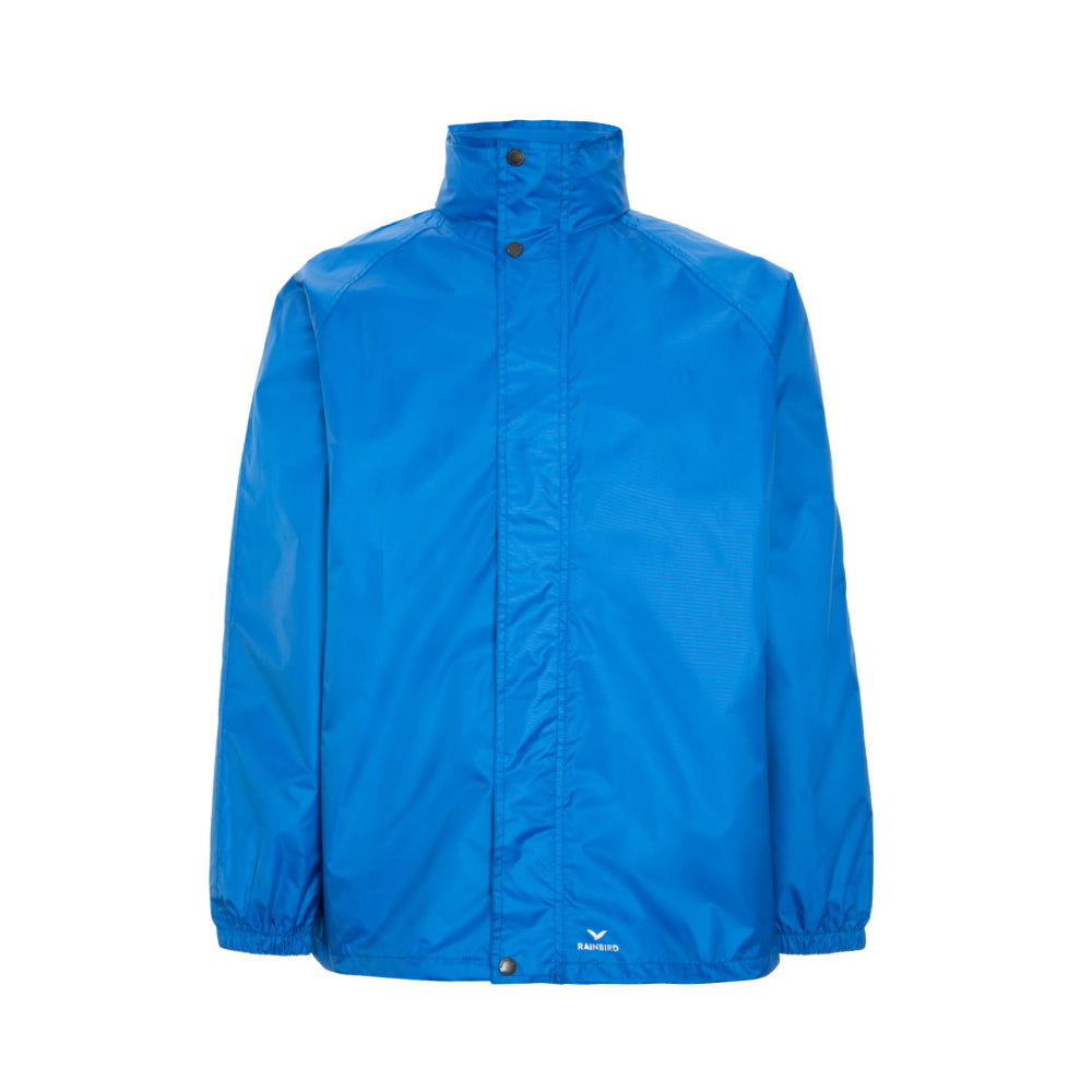 Front view of Rainbird Stowaway Jacket in Royal Blue