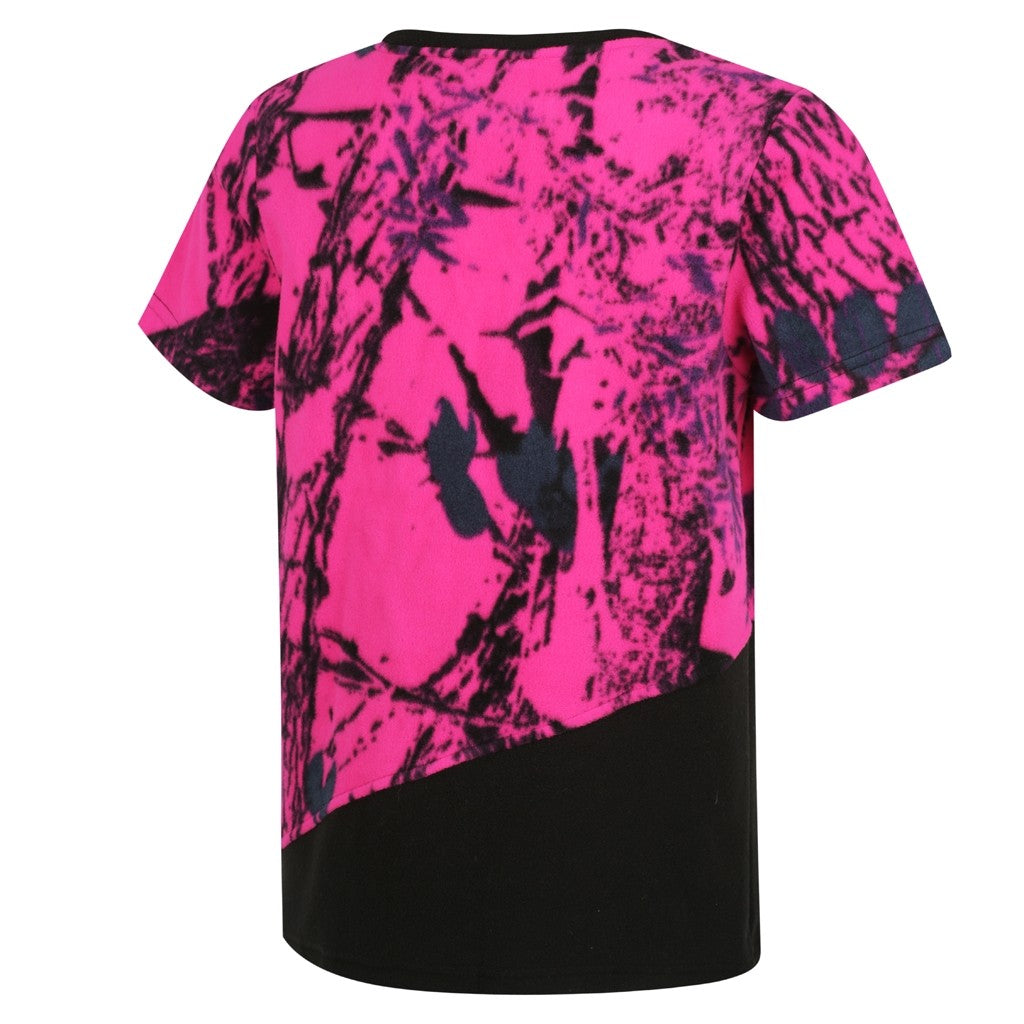 Back of Ridgeline Kids Spliced Tee in Pink Camo