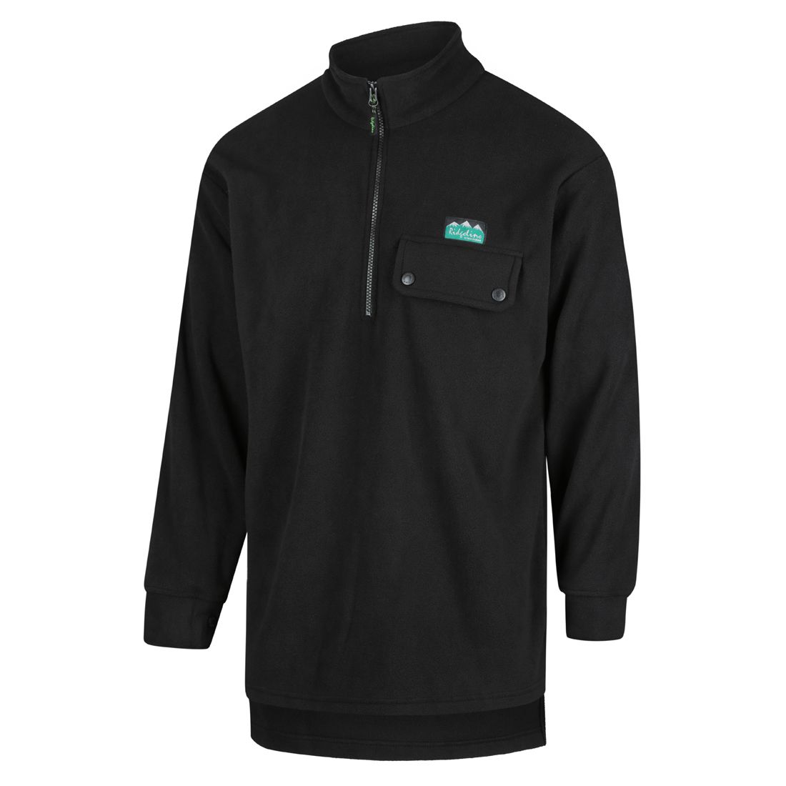 Front view of Ridgeline Premium Workmans Zip Bush Shirt in Black