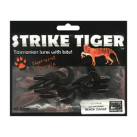 Strike Tiger Lure Grubs (1.5 Inch X 10 Pack) in Black Caviar