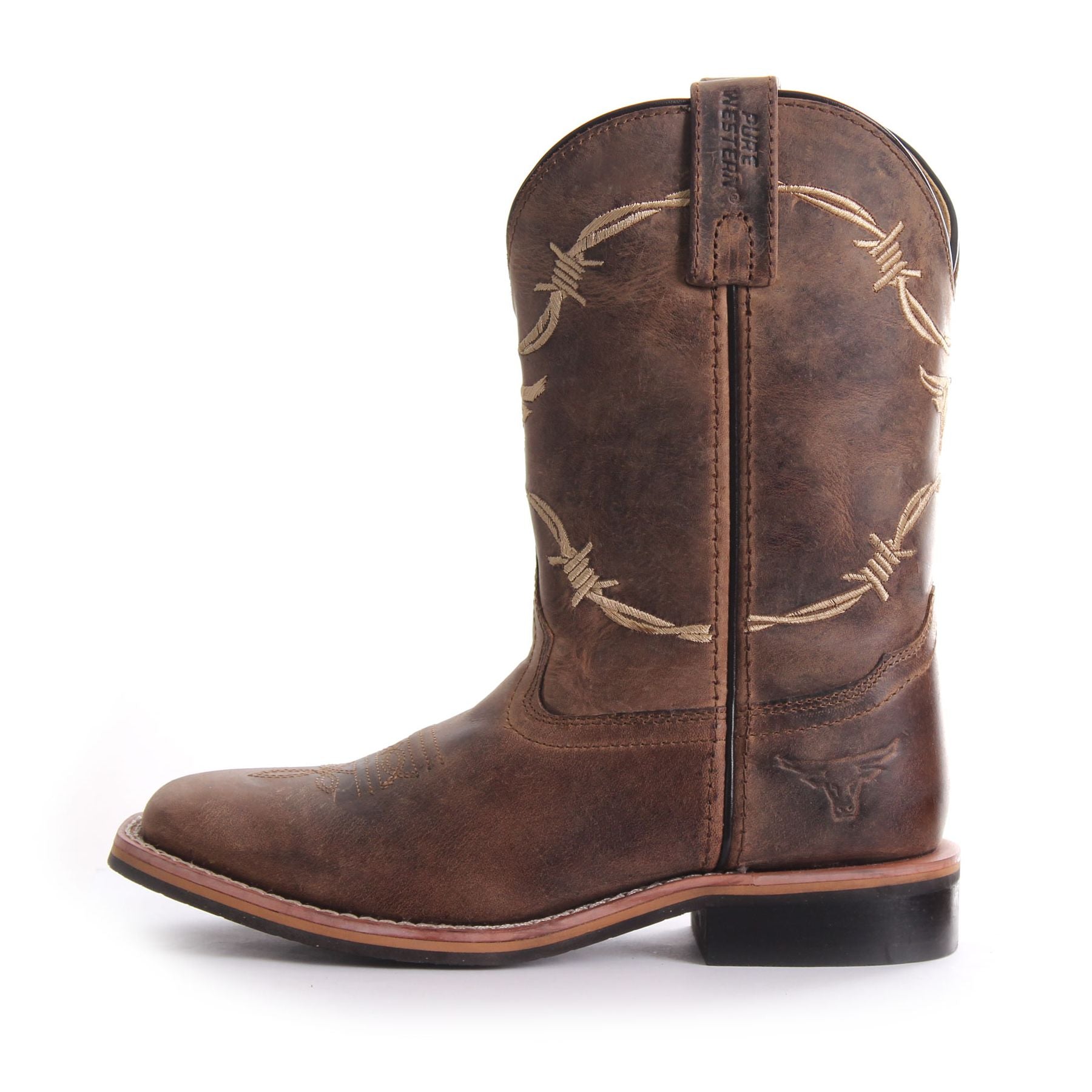 Kids leather sale cowboy boots