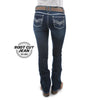 Back view of Pure Western Women's Hannah Bootcut Jeans in Midnight