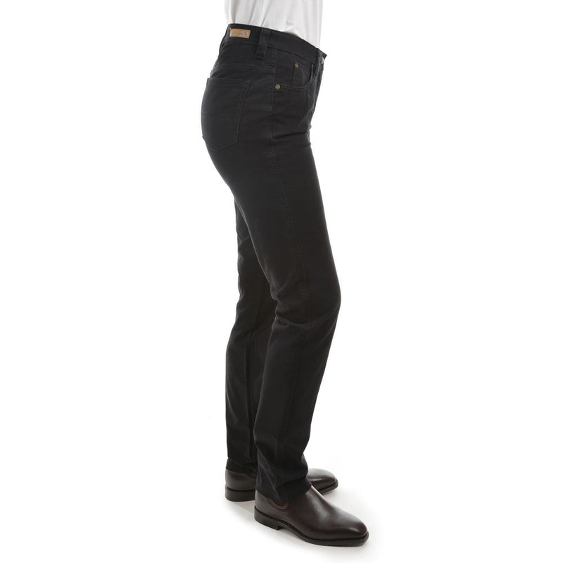 Side view of Thomas Cook Women's Moleskin Wonder Slim Jeans in Black