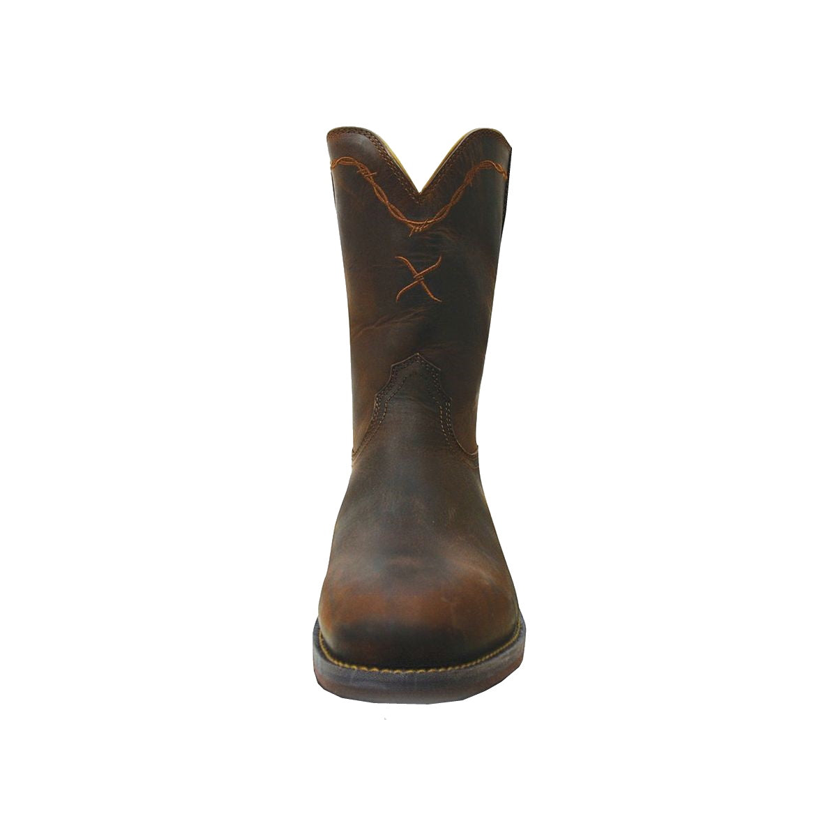 Front view of Twisted X Women's Roper Leather Cowboy Boots in Dark Brown