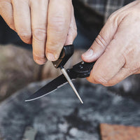 Serrated blade sharpened with Work Sharp Pivot Plus Sharpener