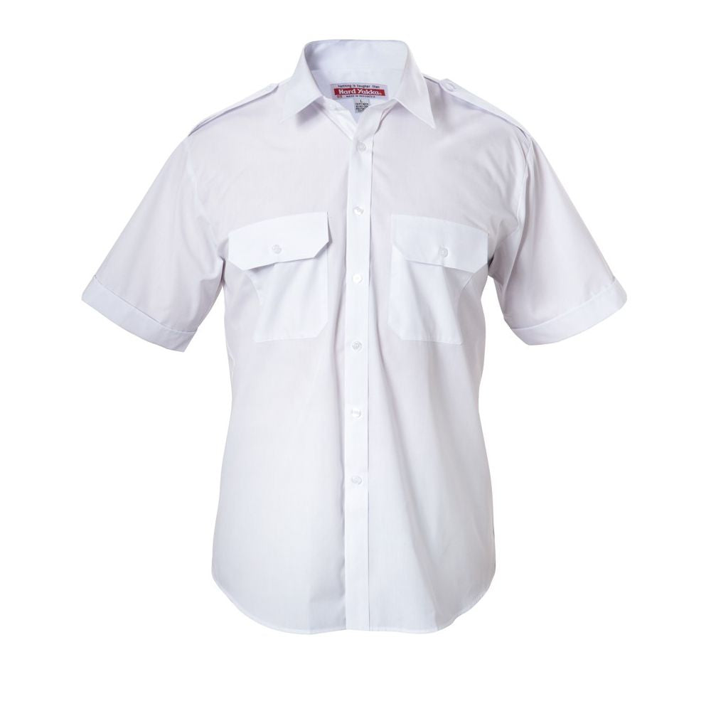 Hard Yakka Permanent Press Epaulette Short Sleeve Shirt White