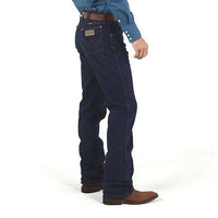 Side view of Wrangler Men's Cowboy Cut Bootcut Stretch Regular Fit Jeans