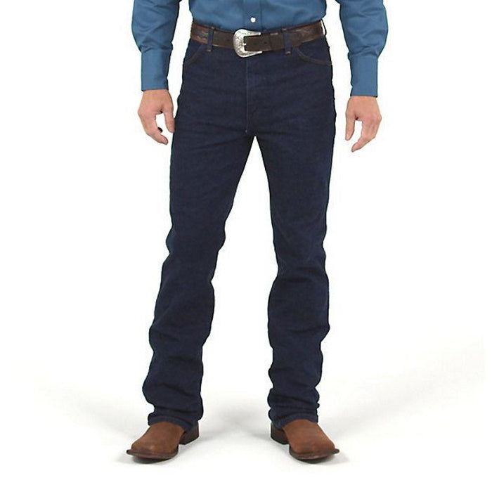 Front view of Wrangler Men's Cowboy Cut Bootcut Stretch Regular Fit Jeans